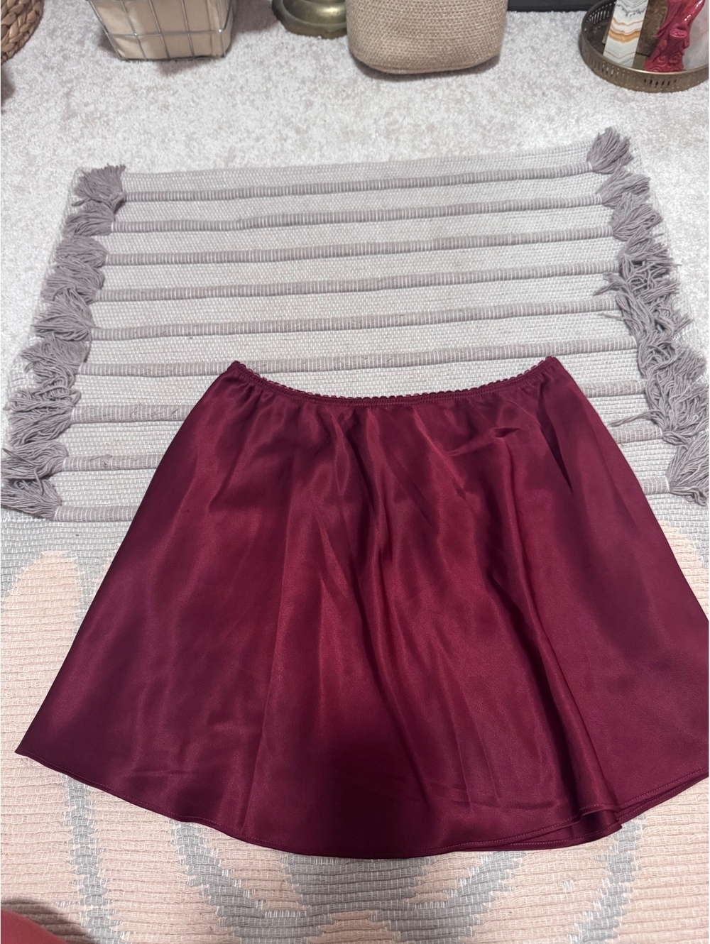 Anthropology, reformation Burgundy satin skirt